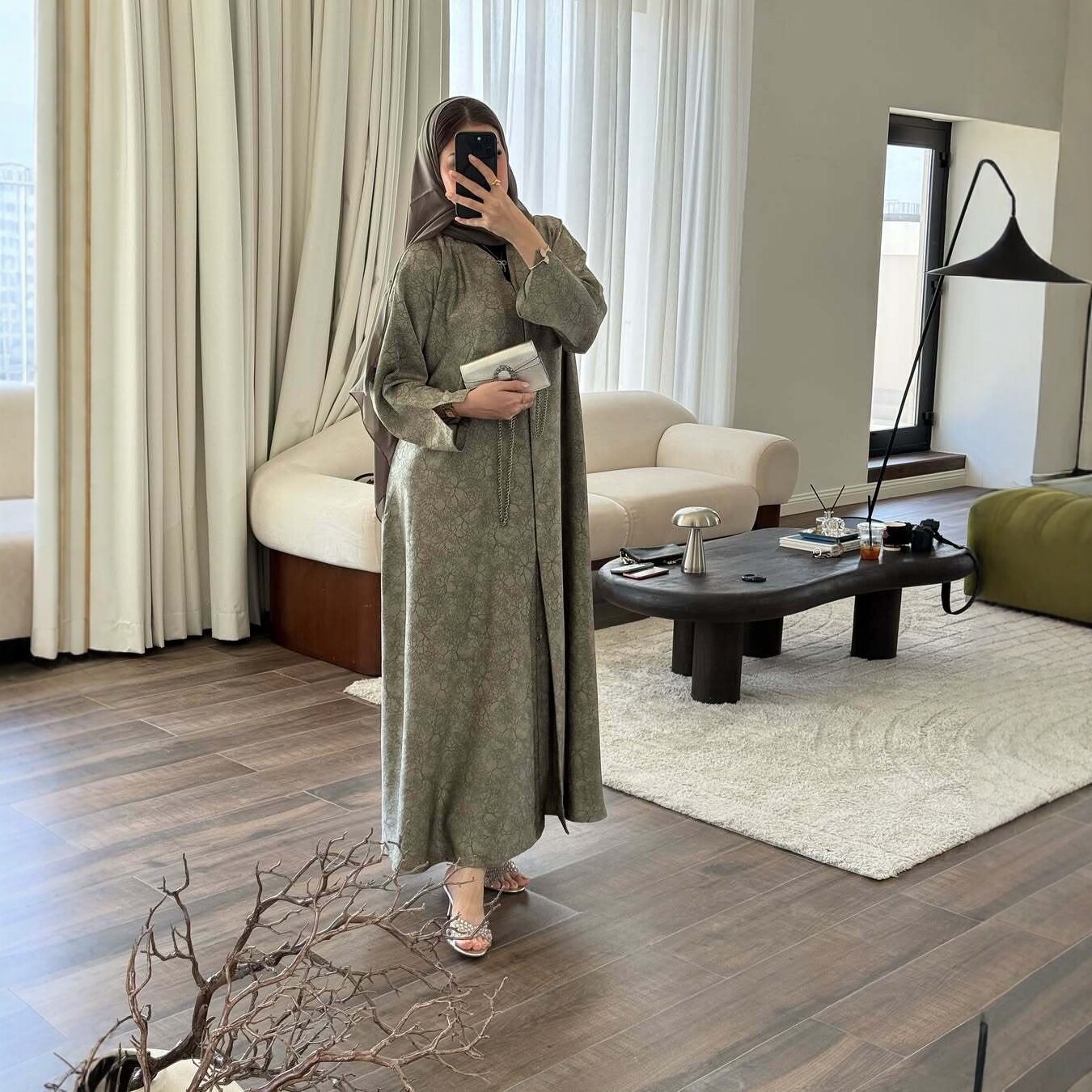 Jalabiya Women Arabic - Sukienka Eid z nadrukiem Abaja Damskie
