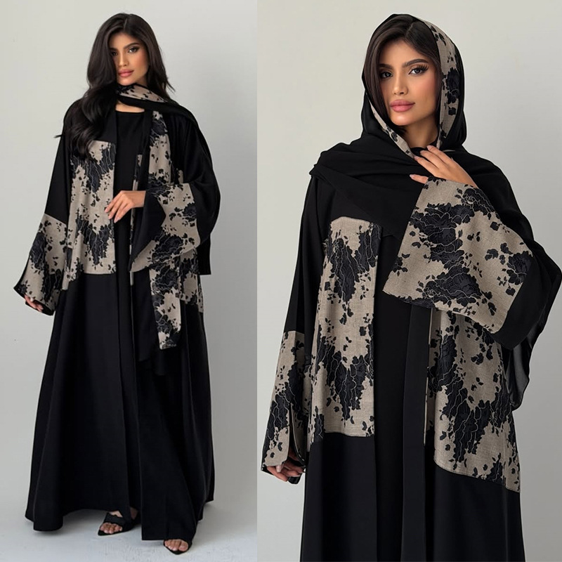 Jalabiya Women Arabic - Damski Zestaw Eid Abaya Hidżab 2-częściowy