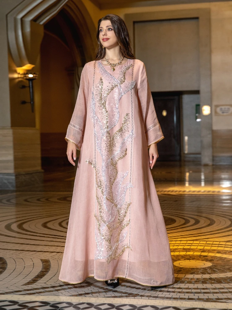 Eid Muslim Party Dress for Wom – Jalabiya Women Arabic recenzja i cena