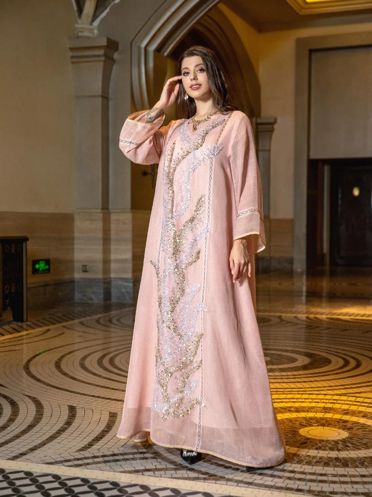 Eid Muslim Party Dress for Wom – Jalabiya Women Arabic recenzja i cena